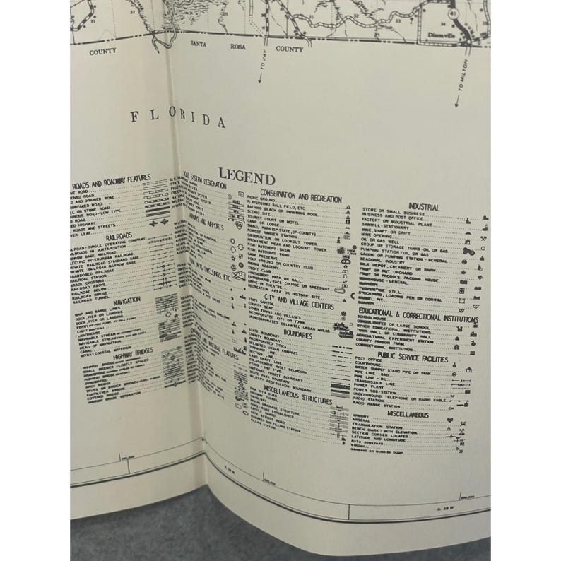 VTG 1969 General Highway Map Escambia County Alabama 31" x 18" Brewton Atmore image 3