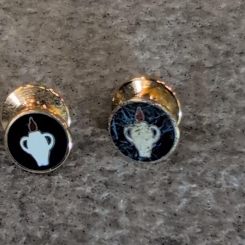 Vintage 1/20 10KT Gold Filled Lamp of Knowledge Nursing Enamel Lapel Pins Set 2 image 1