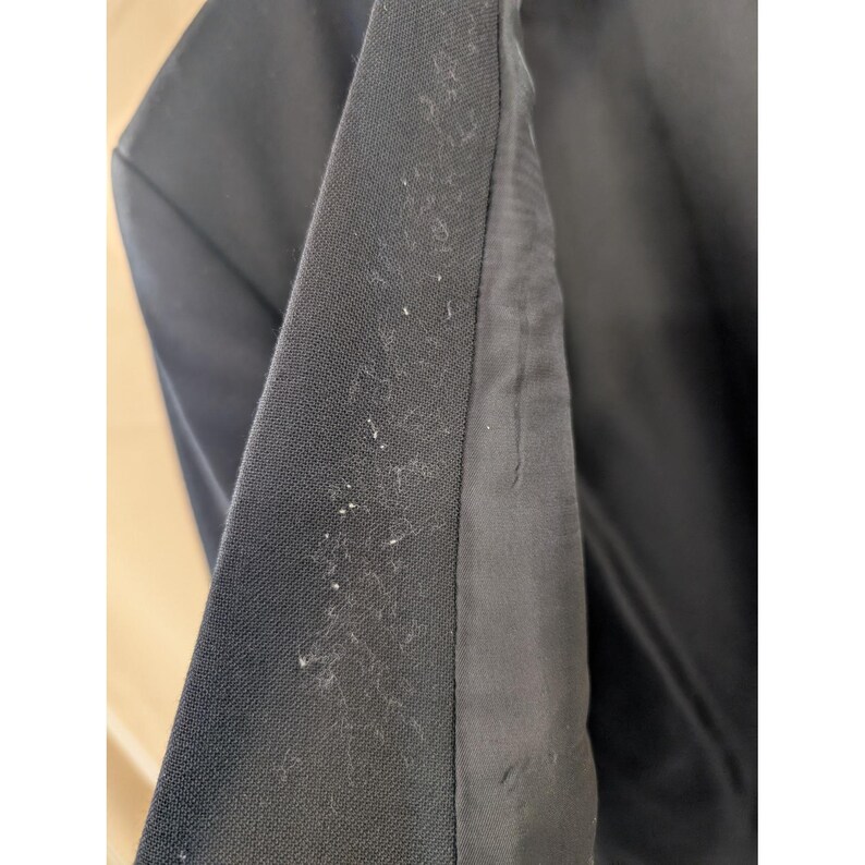 VTG Dockers Men's Black Blazer Jacket Size 46 L Long Business Casual Wool Blend image 2