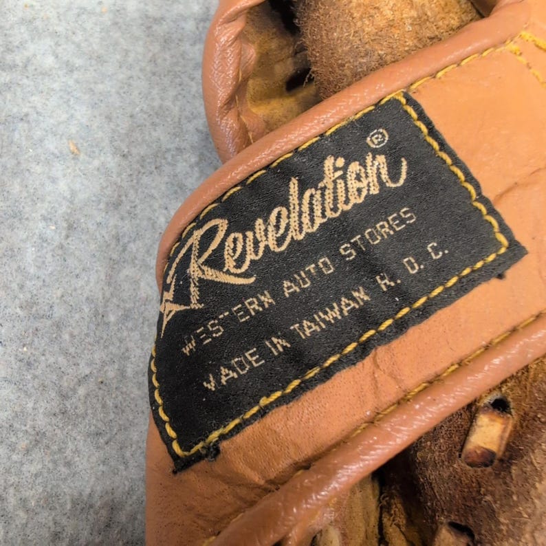 Vintage Revelation Western Auto Stores Baseball Glove Cowhide 36-1234-8 Brown image 2