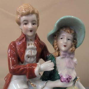 Vintage Porcelain Figurine Couple Elegant Regency Style Porcelain Japan image 2