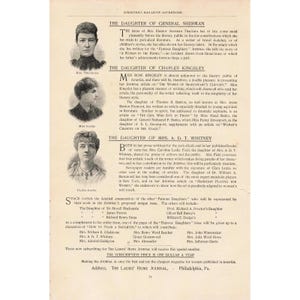 1891 Scribners Magazine Filles célèbres Ladies Home Journal Dickens Hawthorne image 4
