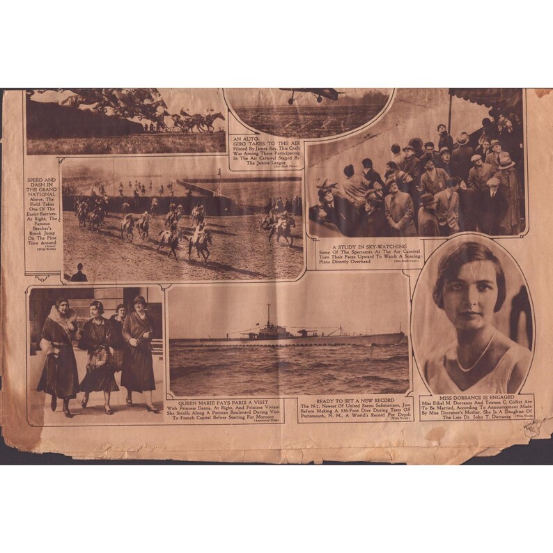 Photogravure vintage du Sunday Sun de Baltimore du 12 avril 1931, section Carnaval aérien image 2