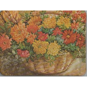 Current Fall Flowers Trivet Hot Plate Pad Table Protector Vintage Floral image 1