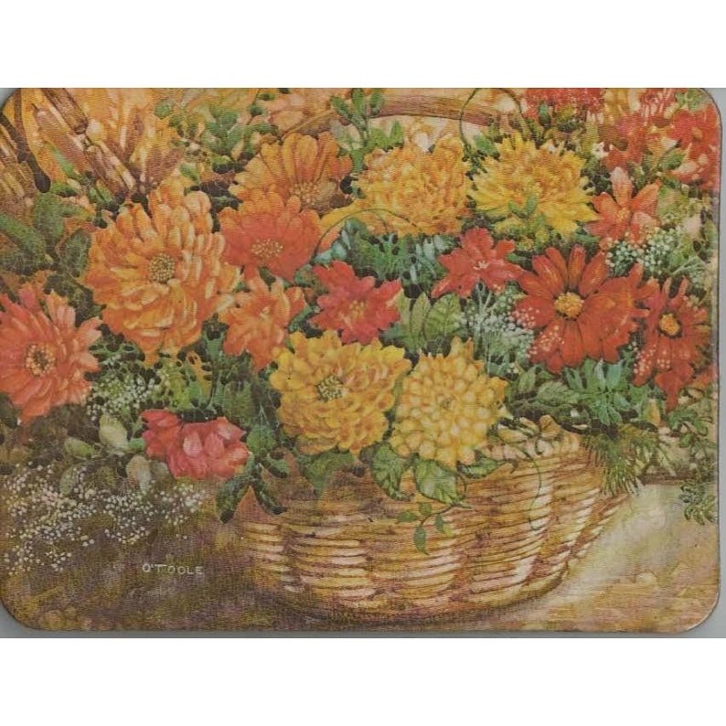 Current Fall Flowers Trivet Hot Plate Pad Table Protector Vintage Floral image 1