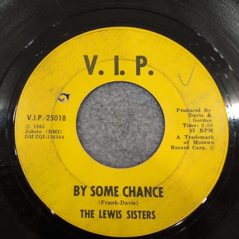 The Lewis Sisters He's An Oddball By Some Chance 45 RPM V.I.P. 25018 Motown 1965 image 2