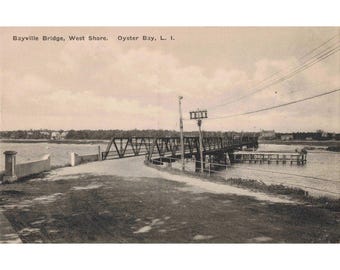 Vintage Bayville Bridge West Shore Oyster Bay Long Island NY Postcard Albertype