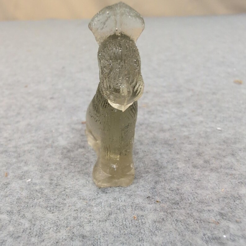 Vintage Miniature Translucent Glass Scottie Dog Figurine Scottish Terrier Decor image 2
