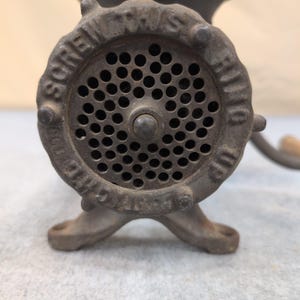 Vintage Enterprise No 12 Tinned Meat Chopper Cast Iron Manual Grinder Phila USA image 6