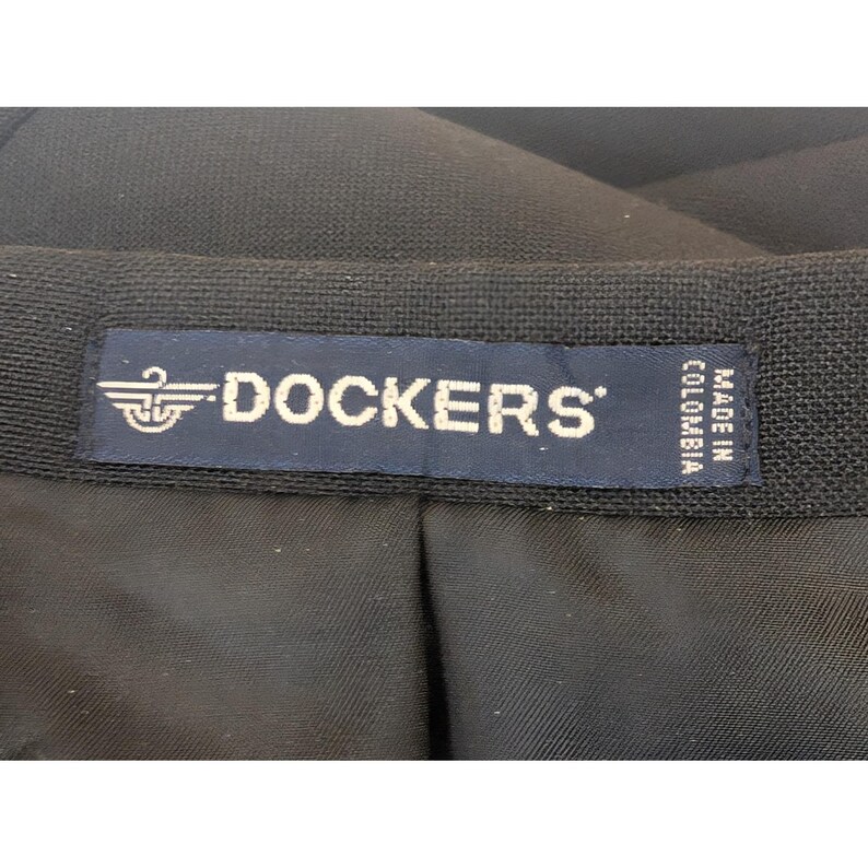 VTG Dockers Men's Black Blazer Jacket Size 46 L Long Business Casual Wool Blend image 7