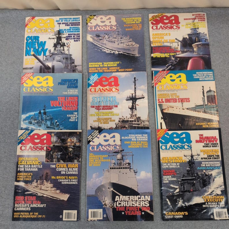 Sea Classics Magazine Lot 9 Issues 1993-1994 Naval Maritime History Warships image 1