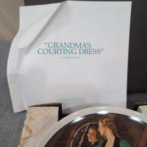 Norman Rockwell 1984 Mothers Day Plate Grandmas Courting Dress Edwin M Knowles image 4