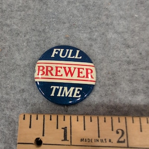 Vtg Albert Brewer Alabama Governor Full Brewer Time Political Campaign Button image 2