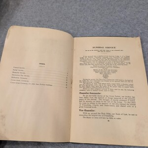 Libro de rituales y servicio de los Caballeros de Pythias, lote de 2, década de 1890, 1947. imagen 3