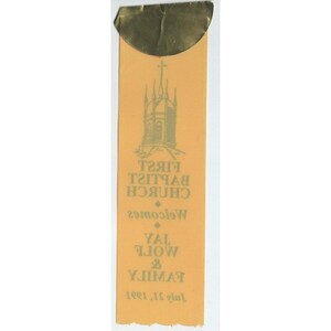 Vintage 1991 First Baptist Church Montgomery AL Jay Wolf Willkommensband Bild 2