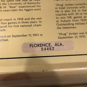 Vintage 1975 Alabama Auburn Iron Bowl Coca-Cola Tray Bear Bryant Shug Jordan image 4