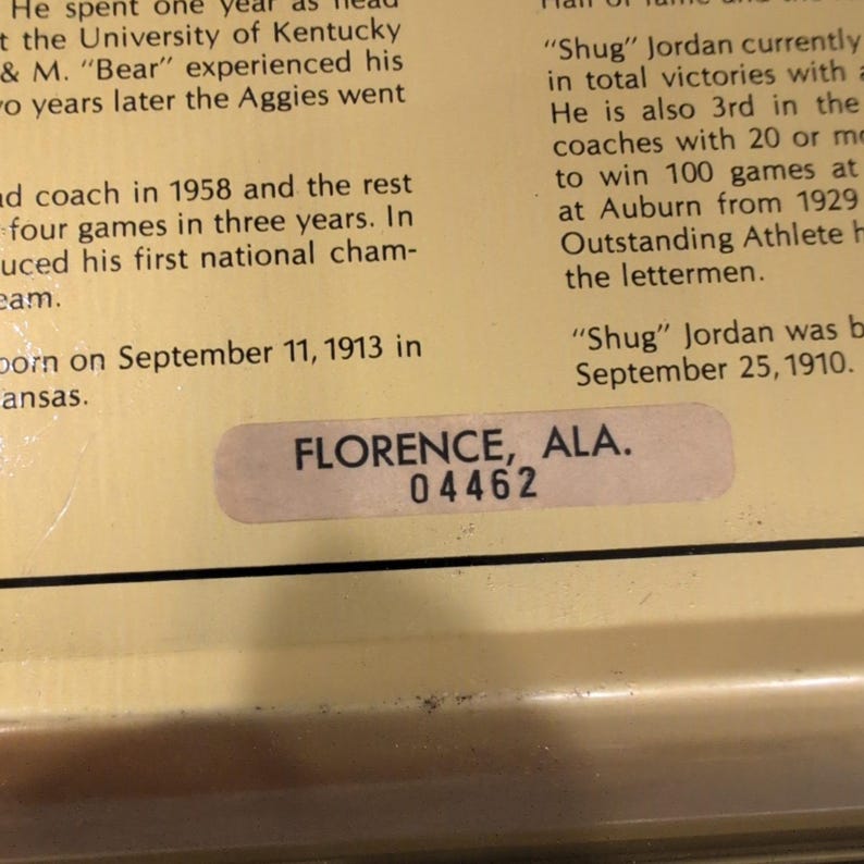 Vintage 1975 Alabama Auburn Iron Bowl Coca-Cola Tray Bear Bryant Shug Jordan image 4