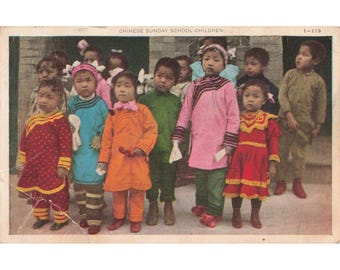 1928 San Francisco Postcard Chinese Sunday School Children Pacific Novelty 1-119