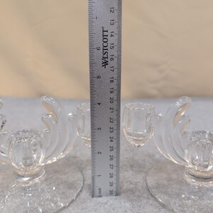 Vintage Heisey Crystolite helderglazen kandelaar set van 2 c. 1937-1957 afbeelding 5