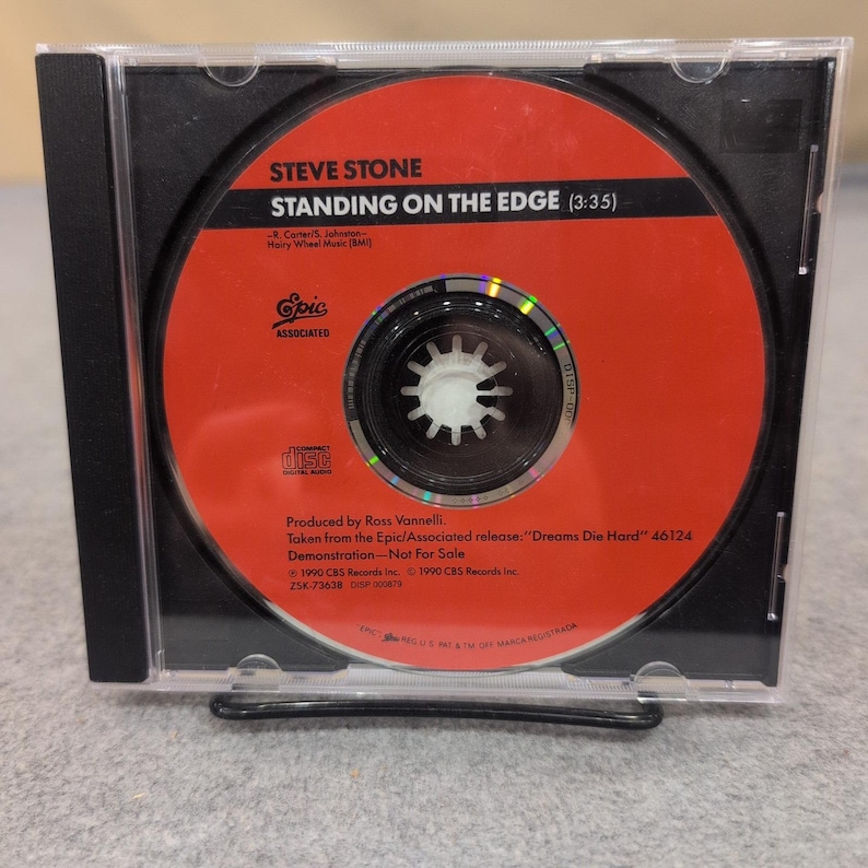 Steve Stone Standing on the Edge 1990 Promo CD Single Epic Ross Vannelli image 1