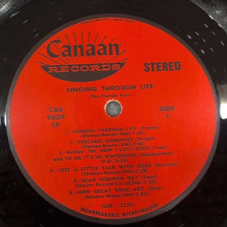 The Florida Boys Singing Through Life Vinyl LP Canaan Records CAS-9629-LP Stereo image 3