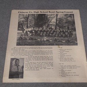 Cleburne County High School Band Live Spring Bicentennial Concert 1976 Vinyl LP image 2