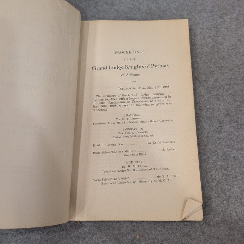 1908 Ritter von Pythias Alabama 36. Jahrestagung Tuscaloosa Bild 2