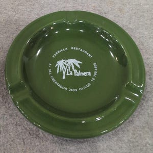 La Palmera Parrilla Restaurant Argentina Ceramic Ashtray Green Ceramicas Argenti image 1