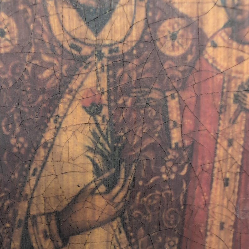 Handgefertigte Jungfrau Maria & Kind Ikone Hodegetria Stil Holz Plakette Ägypten San Mark Bild 6