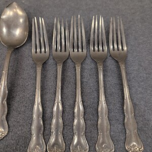 Crescent Nickel Silver Flatware Set 14pc Ornate Scroll Forks Spoons Knives image 5
