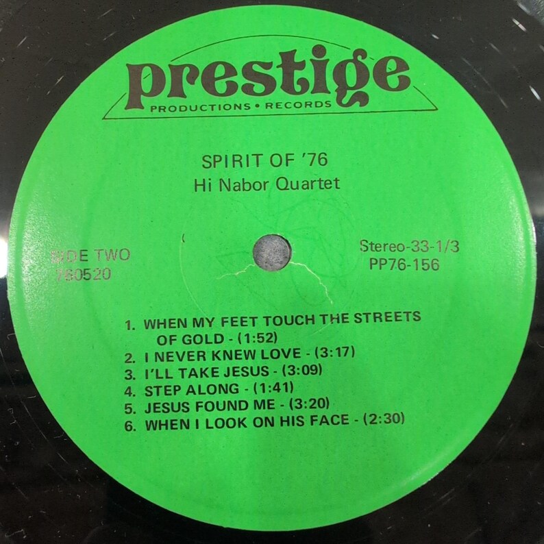 Hi Nabor Quartet Spirit of 76 Vinyl LP Prestige Records PP76-156 Southern Gospel image 4