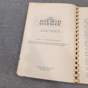 The Once In A Blue Moon Cookbook 1979 Montgomery Alabama Signed Blue Moon Inn image 3