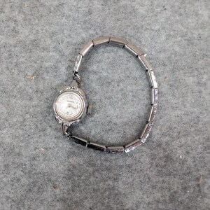 Vintage Woldman Ladies Cocktail Watch Swiss Made Silver Tone Untested image 2