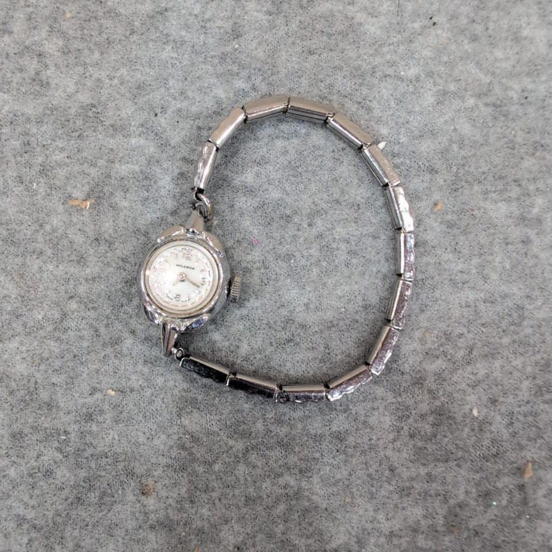 Vintage Woldman Ladies Cocktail Watch Swiss Made Silver Tone Untested image 2