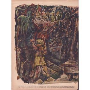 Vintage David Fredenthal War Art Yugoslavia Liberation Magazine Article 1940s image 4