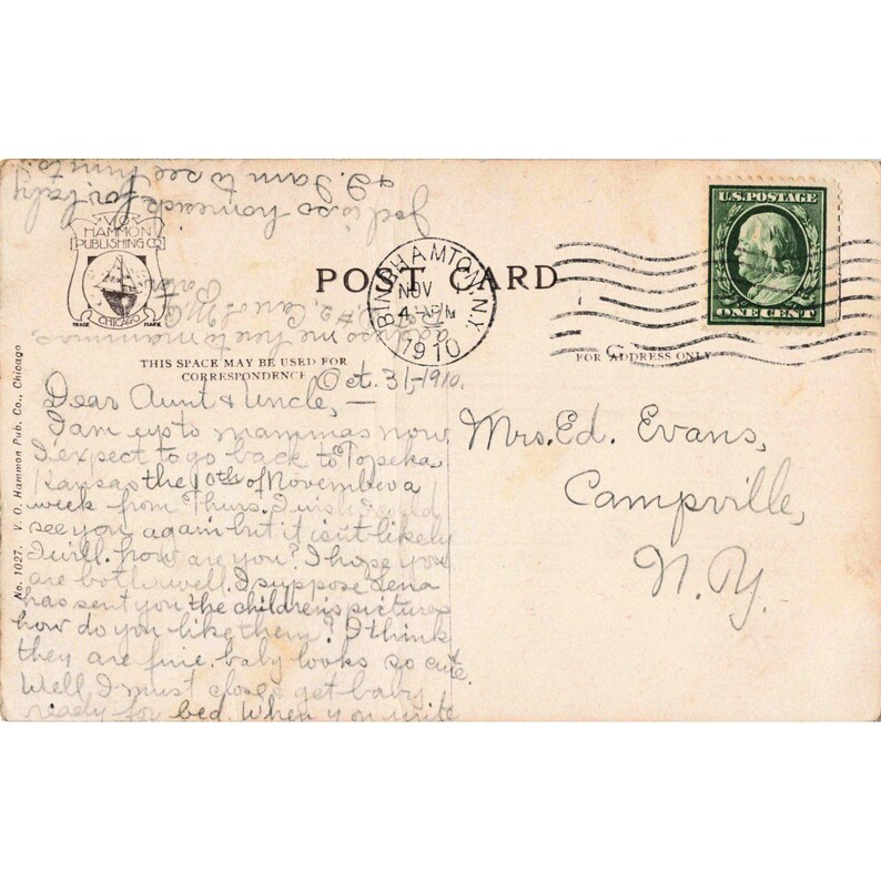 Vintage ansichtkaart van Shaw's Garden St. Louis MO uit 1910, uitgegeven door V. O. Hammon Pub Co., Missouri. afbeelding 2