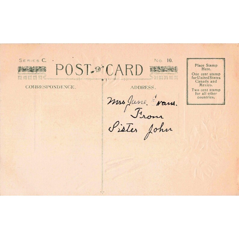 Vintage A Joyful Easter Postcard Series C No 10 Embossed Sheep Daffodils VG image 2