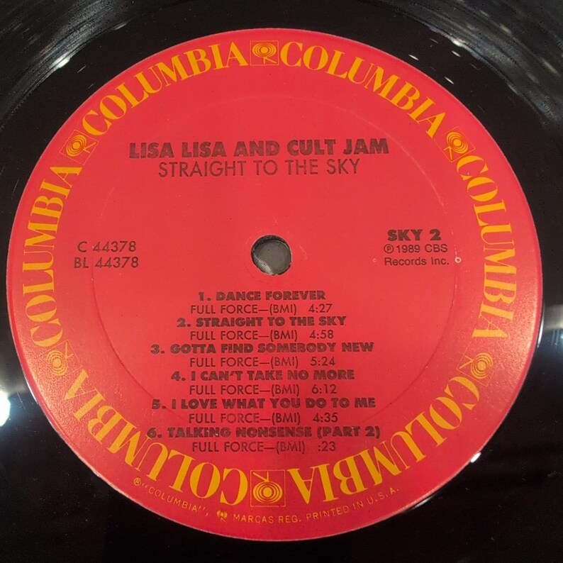 Lisa Lisa & Cult Jam Straight to the Sky 1989 Vinyl LP Promo Columbia C 44378 image 7