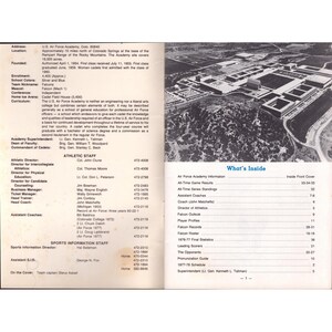1977-78 Air Force Academy Falcons Eishockeyprogramm Kadetten-Sporthalle CO Bild 3