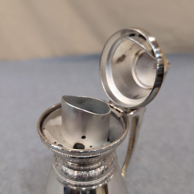Antique Rogers Smith & Co Silver Plate Syrup Pitcher Figural 187 Meriden CT 1873 image 4