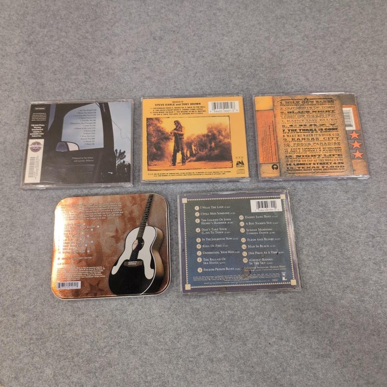 Outlaw Country CD Lot Johnny Cash Willie Nelson Steve Earle Lucinda Williams 5 per pak afbeelding 2