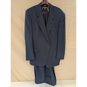 Hart Schaffner Marx Parisian Men's Blue Worsted Wool Two Piece Suit 51L image 1