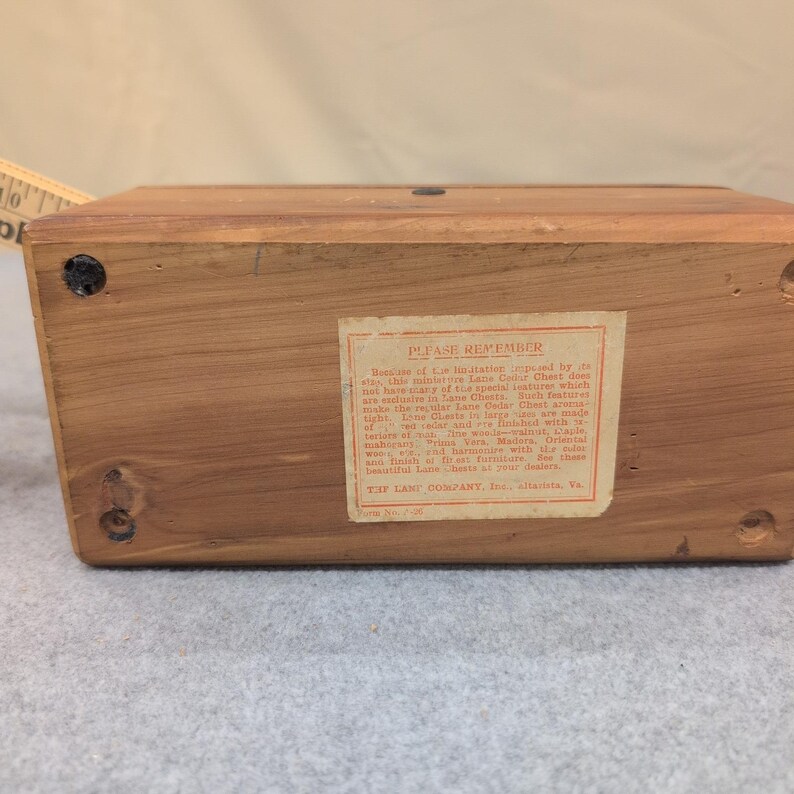 Vintage Lane Cedar Chest Miniature Jewelry Trinket Box Geo Cater Furniture Co image 13