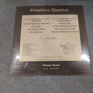 Primitive Quartet Almost Home Vinyl LP 1978 Bluegrass Gospel The Great Beyond image 2
