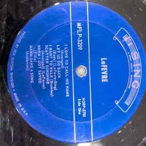 The LeFevres Sing Vintage Southern Gospel Vinyl LP Sing Recording Co MFLP-3209 image 3