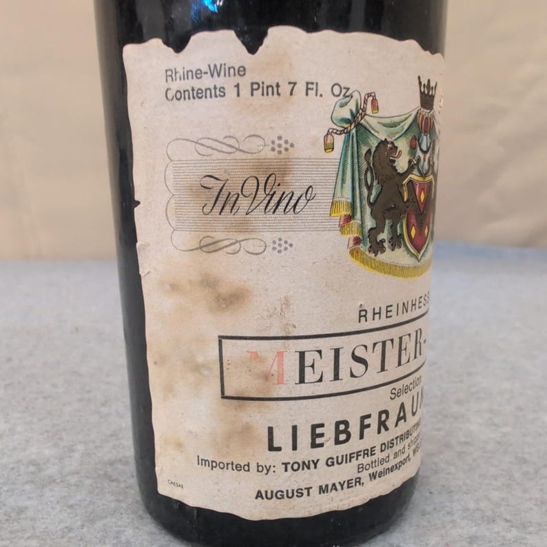 Bouteille de vin en grès du Rhin Meister Wein Liebfraumilch, Allemagne, années 60 image 3