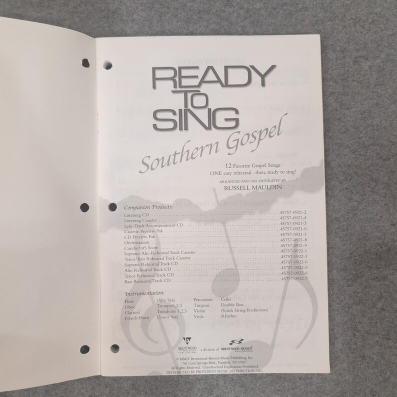 Lot of 4 Ready to Sing Southern Gospel SATB Choral Music Book Russell Mauldin image 3