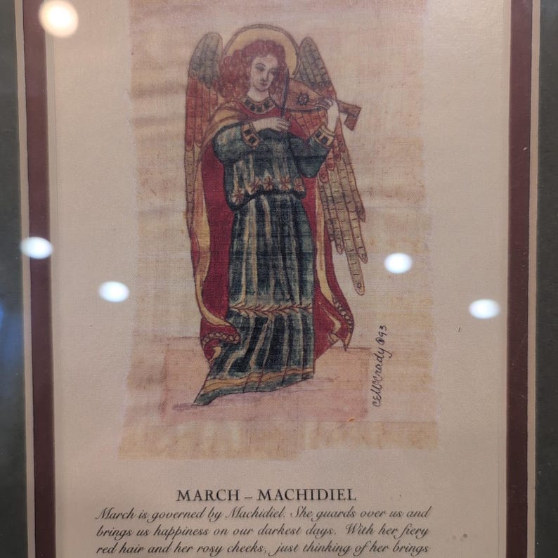 March Machidiel Angel Art Print Framed Wall Decor 12" × 9.5" image 2
