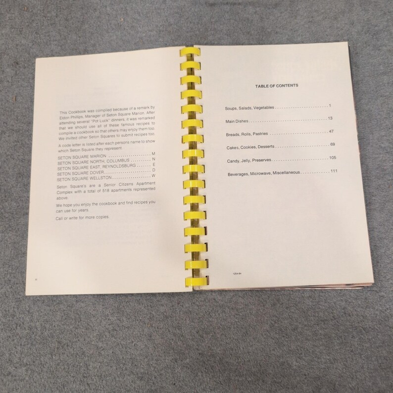 Seton Square Marion Cookbook 1984 Vintage Ohio Community Recipes Spiral Bound image 3