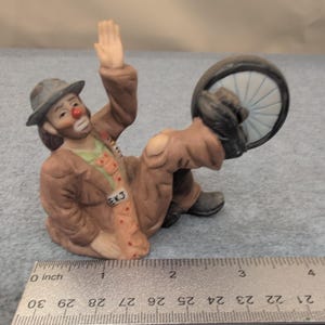 Emmett Kelly Jr Collectibles Porcelain Clown Figurine Riding Unicycle image 5